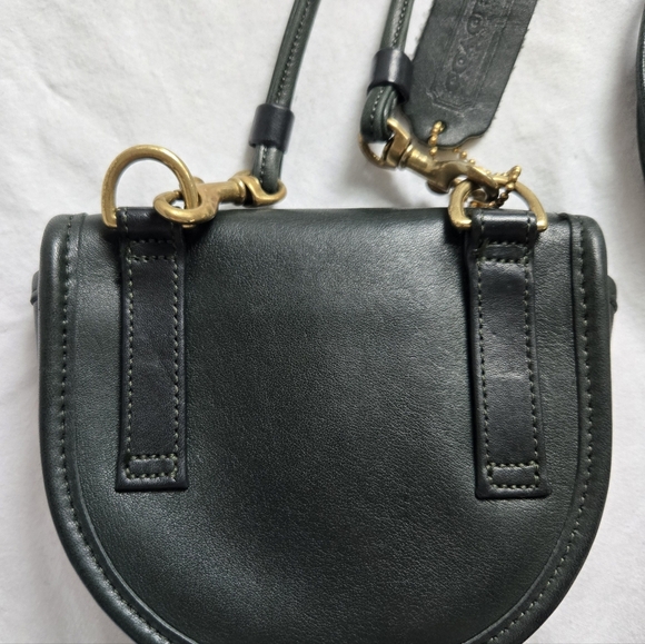 Rare Authentic Vintage Coach Mini Belt Bag in Dark Forest Green - Picture 2 of 8